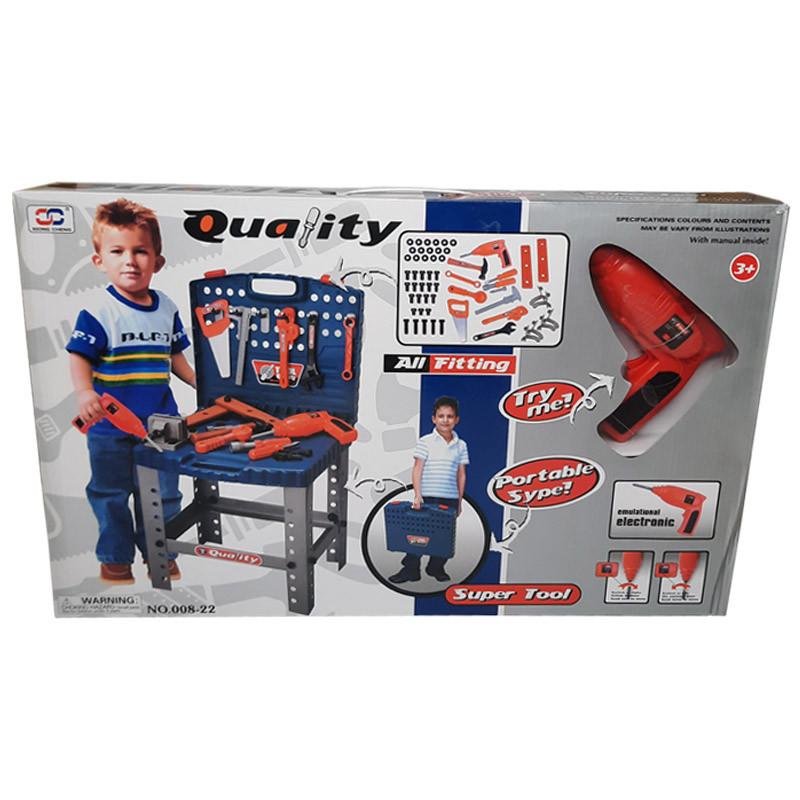 ست اسباب بازی ابزار مدل دریل و میز ابزار کد 008
