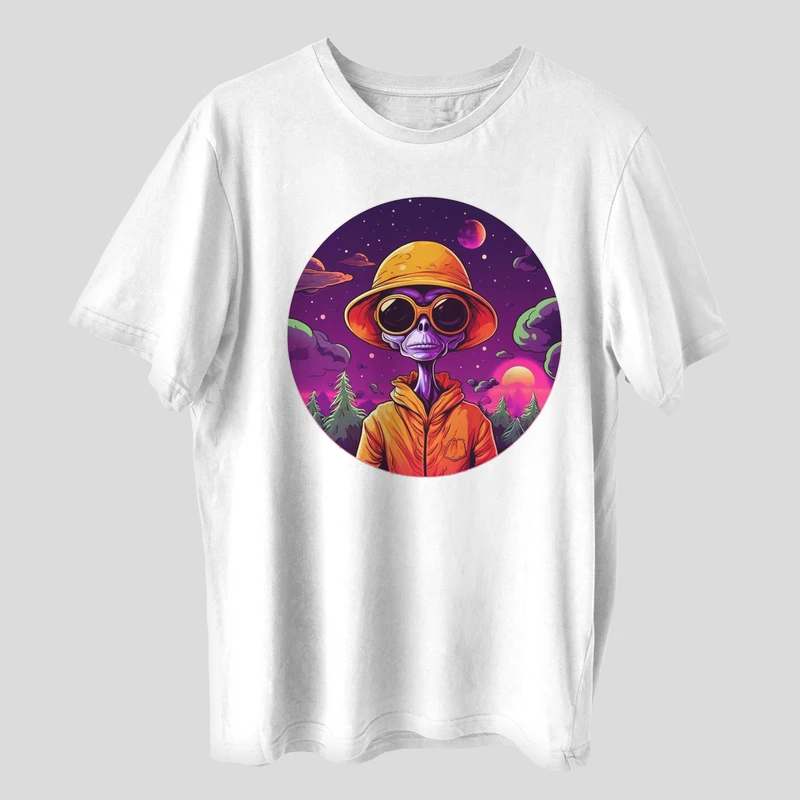 تی شرت آستین کوتاه مردانه مدل آدم فضایی یوفو کد mo278