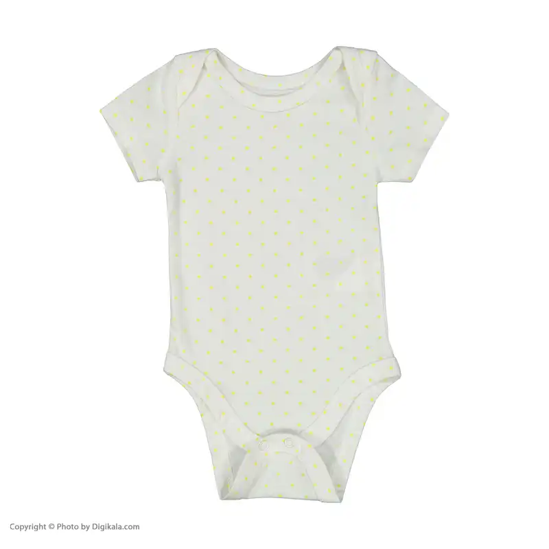 بادی نوزادی دخترانه ال سی وایکیکی مدل W125917Z1-LTT-YELLOWPRINTED