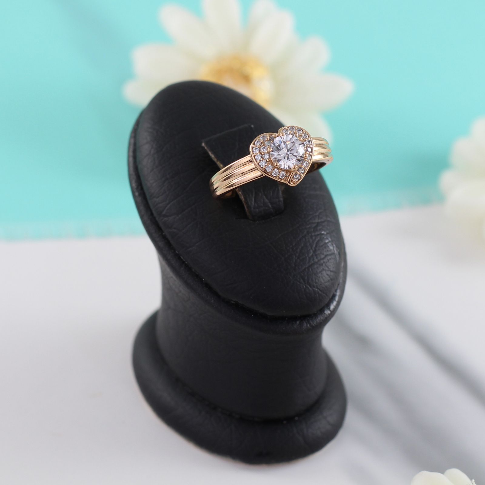 انگشتر زنانه ژوپینگ مدل تک نگین کد AAE390 -  - 5