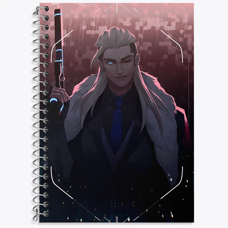 دفتر زبان 50 برگ خندالو مدل سه خط طرح بازی ولورانت (Valorant) کد 33107