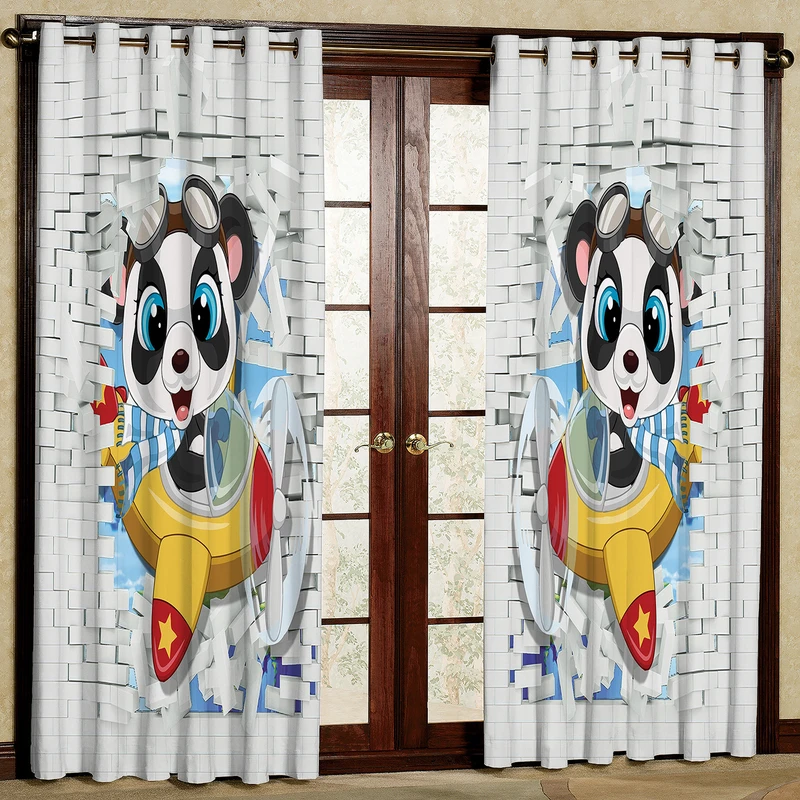 پرده مدل مخمل پانچی طرح کودک کد 2545T2 سایز 200x140 سانتی متر