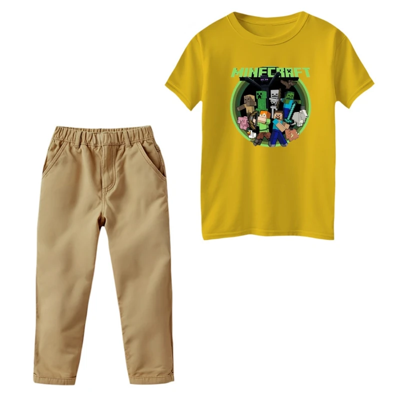 ست تی‌شرت و شلوار پسرانه مدل ماینکرفت کد 6