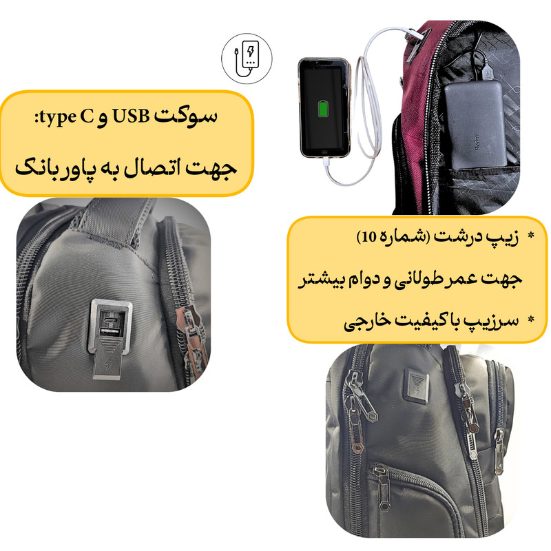 کوله پشتی سفری مدل Krz_2025