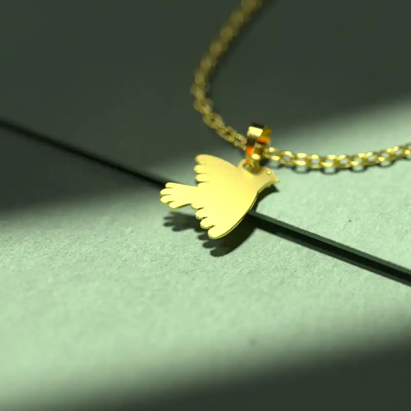 گردنبند طلا 18 عیار زنانه مدوپد مدل پرنده کد D3-1-1215