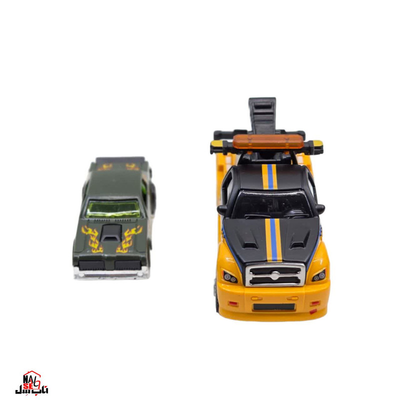 ماشین بازی ناب سل مدل کامیون بازی یدک کش فلزی عقب کش مجموعه دو عددی TRUCK TRANSPORT NAAB003