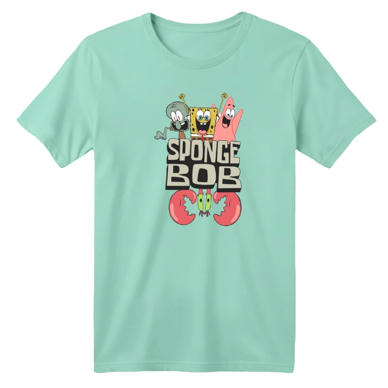 تی شرت آستین کوتاه بچگانه مدل باب اسفنجی و دوستان کد 2