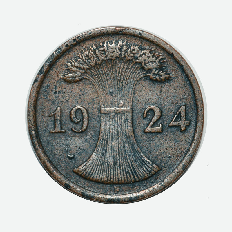 دکوری مدل سکه تزیینی 2 رنتنپفنیگ آلمان 1924 میلادی