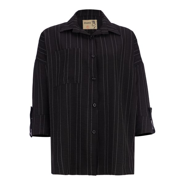 مانتو زنانه السانا مدل روبیتا کد 217401 رنگ مشکی