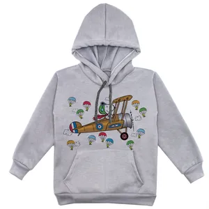 هودی پسرانه مدل  خلبان F212 رنگ طوسی