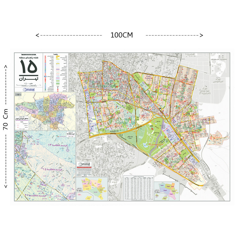نقشه راهنمای منطقه ۱۵ تهران گیتاشناسی نوین کد 1315 L