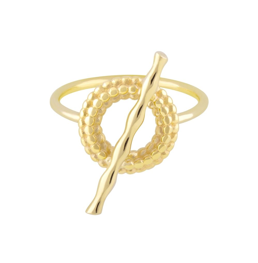 انگشتر طلا 18 عیار زنانه طلا و جواهر درریس مدل حلقه و محور پیچی -  - 1
