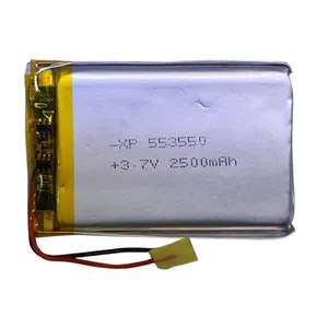 باتری لیتیومی قابل شارژ مدل XP-553550 ظرفیت 2500 میلی‌ آمپر ساعت