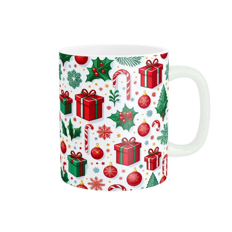 ماگ پاد آفرین مدل فانتزی طرح کریسمس بابانوئل آدم برفی کد p11723