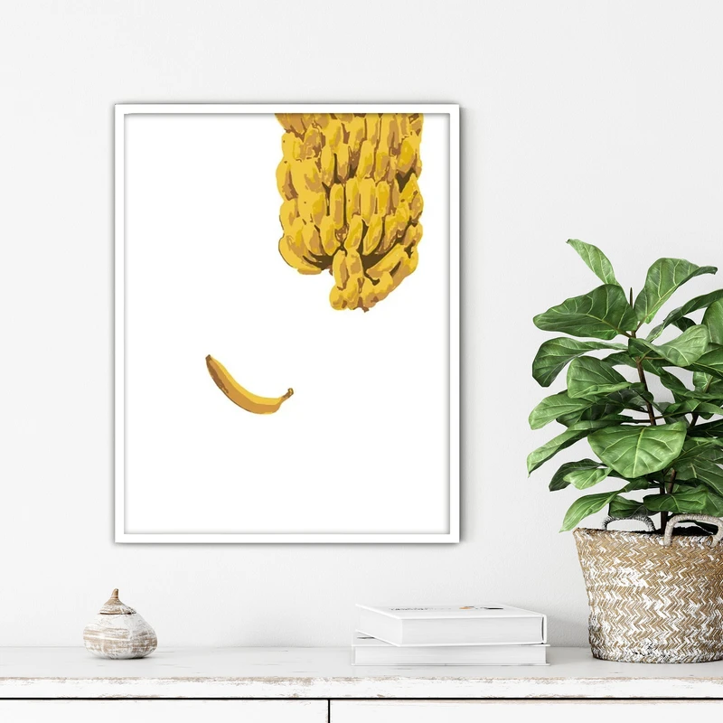 تابلو آتریسا طرح موز مدرن مدل ATFF378 فریم سفید