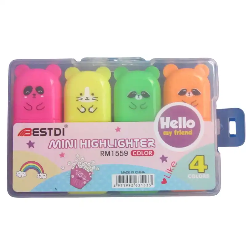 ماژیک علامت گذار مدل HI9558 طرح خرس مجموعه 4 عددی