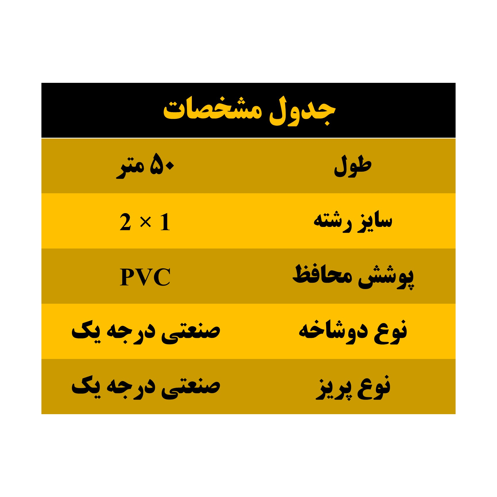 کابل سیار مدل 2x1 طول 50 متر