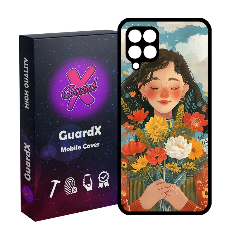 کاور گارد ایکس طرح دختر مدل Glass10776 مناسب برای گوشی موبایل سامسونگ Galaxy A12/M12/F12