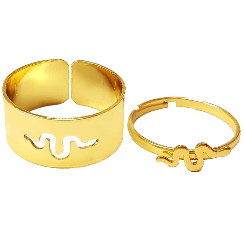 انگشتر زنانه مدل مار کاپل کد Rcs13 مجموعه 2 عددی