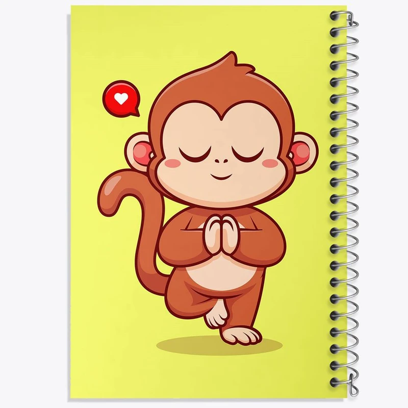 دفتر ژورنال نویسی 50 برگ خندالو مدل نقطه ای طرح حیوانات بامزه میمون کد 29449