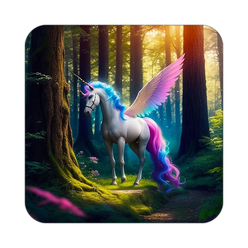 زیر لیوانی کاکتی طرح اسب تک شاخ و یونیکورن مدل mp29340