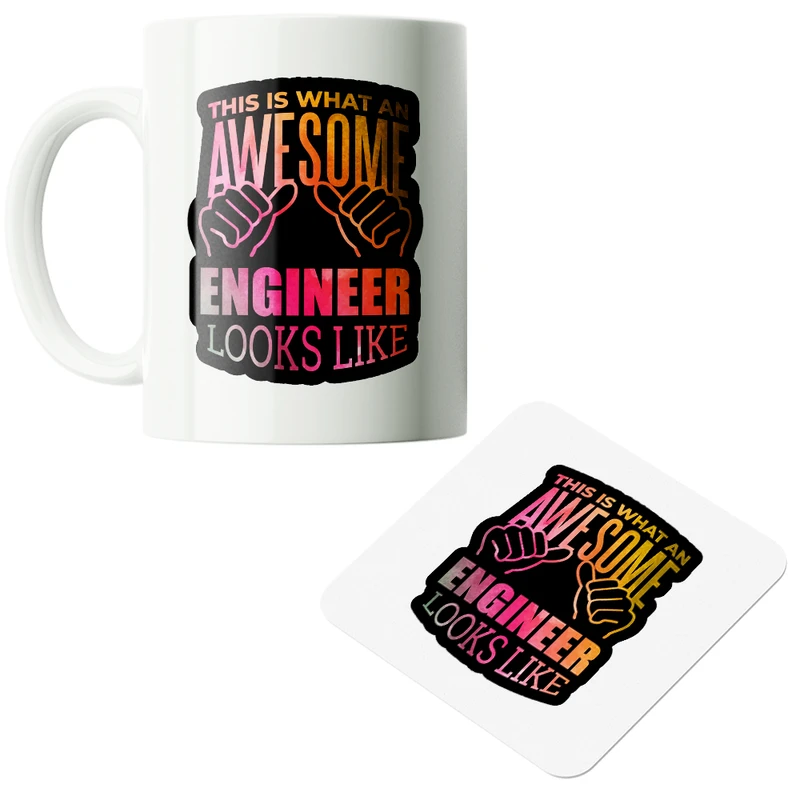 ماگ پاد آفرین مدل مهندس دانشجو فنی مهندسی کد PZ014 به همراه زیرلیوانی