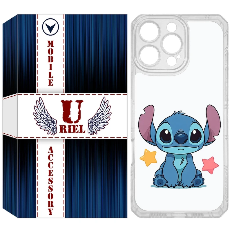 کاور یوریل مدل Clear کد 70 طرح استیچ مناسب برای گوشی موبایل اپل iPhone 16 Pro