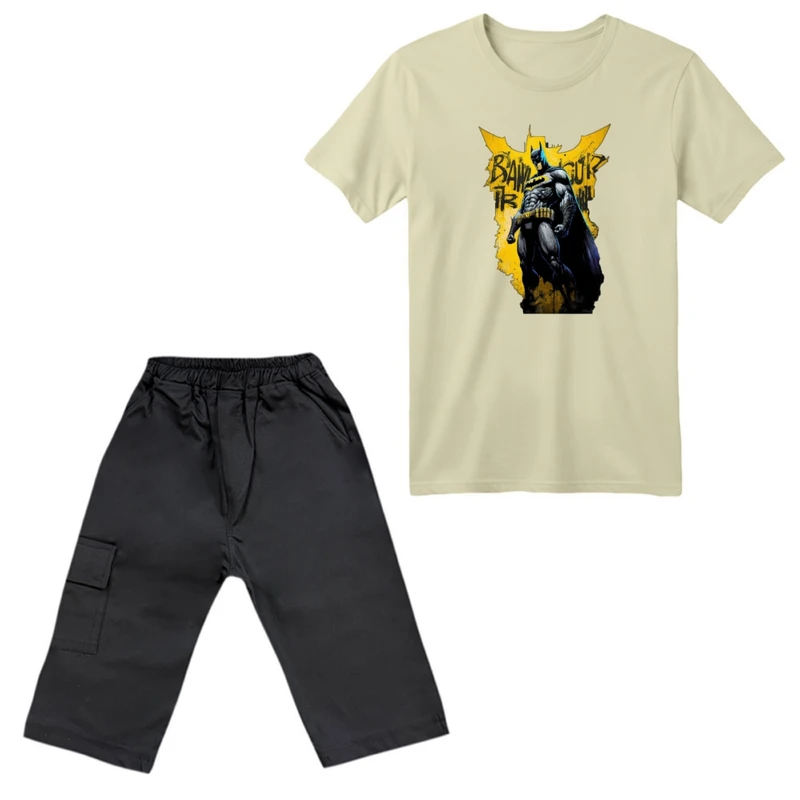 ست تی‌شرت آستین کوتاه و شلوارک پسرانه مدل بتمن کد ۳۳