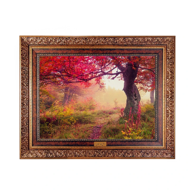 تابلو فرش ماشینی نقش نگار رضوی طرح منظره کد 5506C