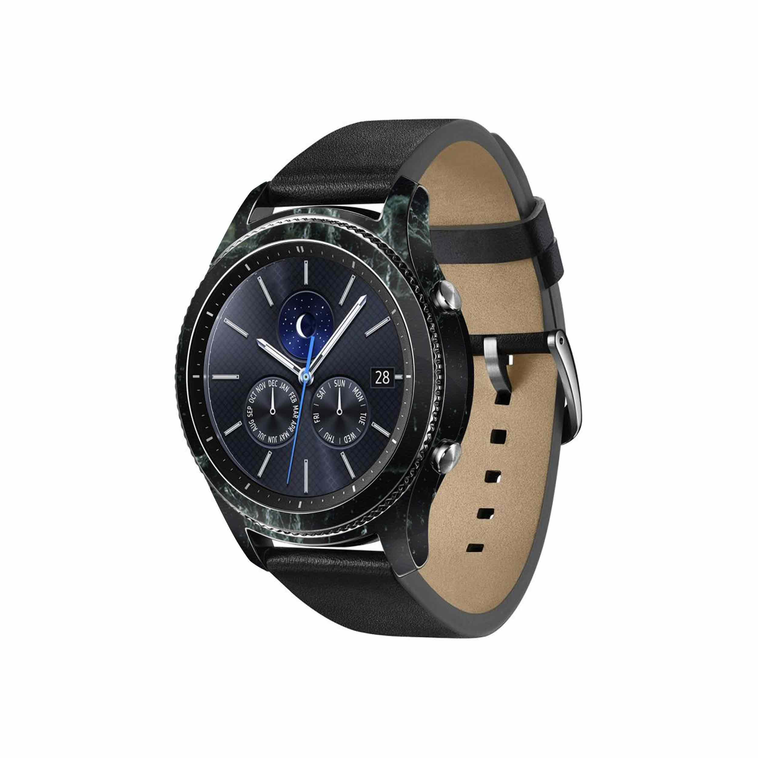 برچسب ماهوت طرح Graphite-Green-Marble مناسب برای ساعت هوشمند سامسونگ Galaxy Gear S3 Classic