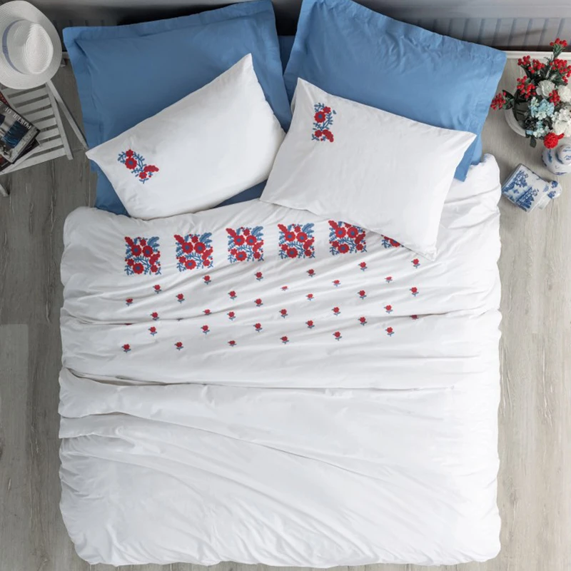 سرویس روتختی کاتن باکس مدل Brode Nessa mavi دو نفره 6 تکه