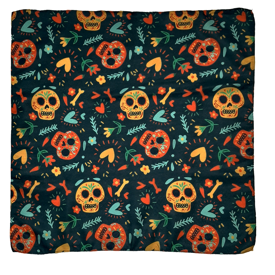 دستمال سر و گردن طرح اسکلتهای رنگی