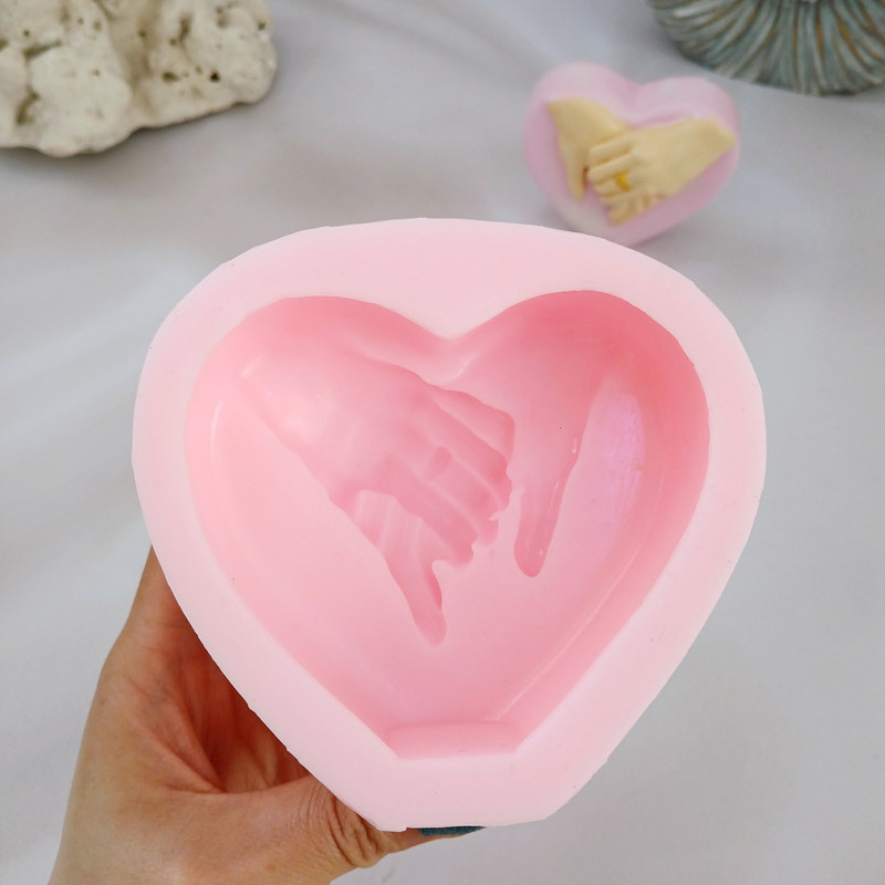 قالب شمع کوشا اکسسوری مدل قلب دست و حلقه