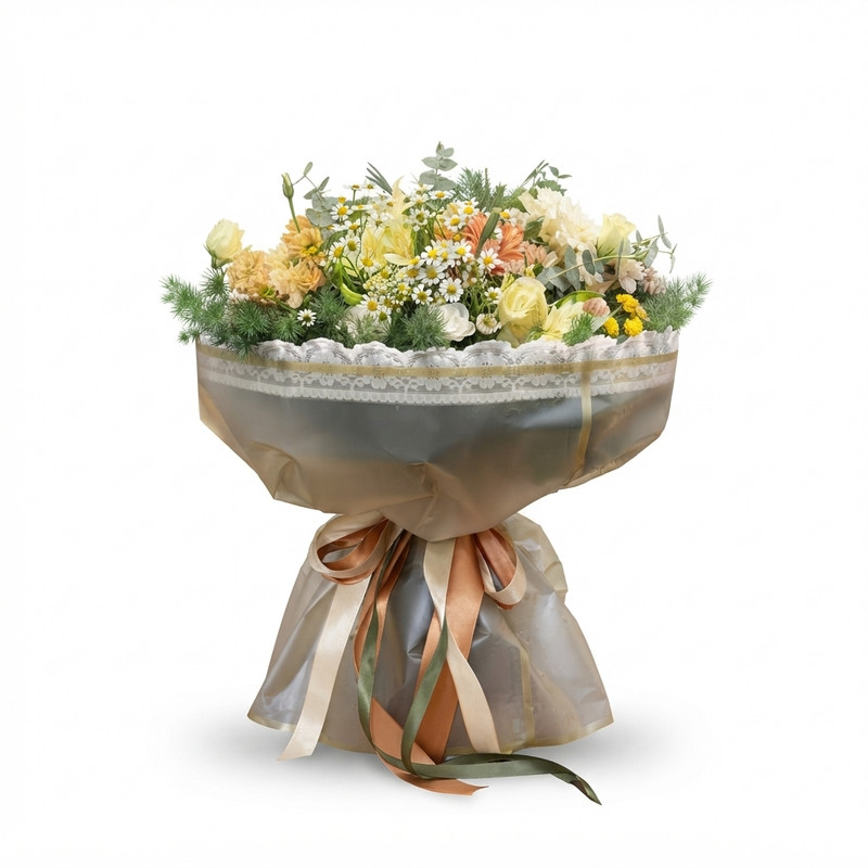 دسته گل رز طبیعی مدل پاییزی