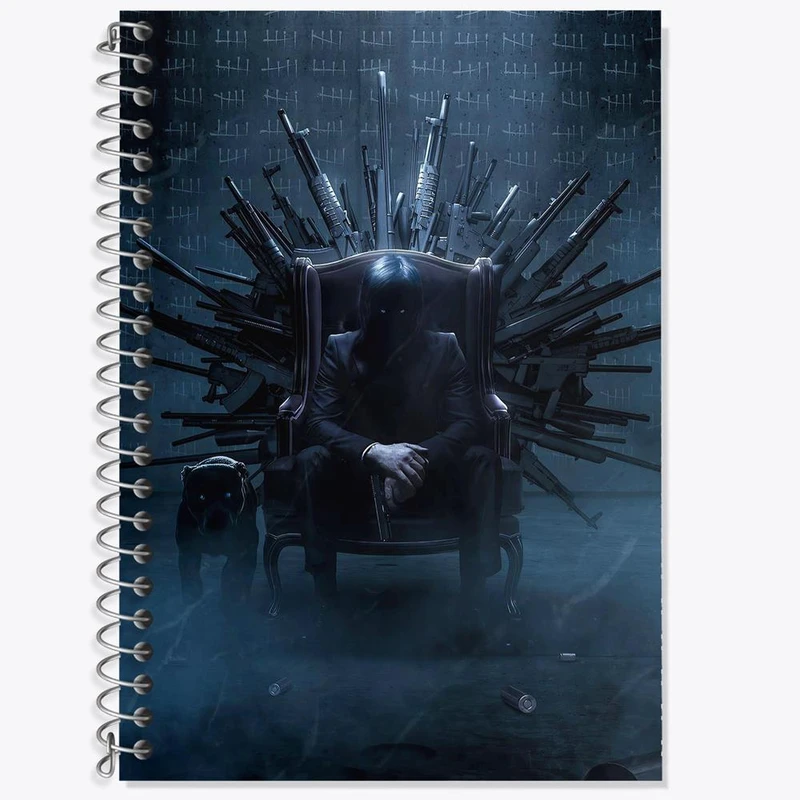 دفتر زبان 50 برگ خندالو مدل دو خط طرح جان ویک John Wick کد 28573