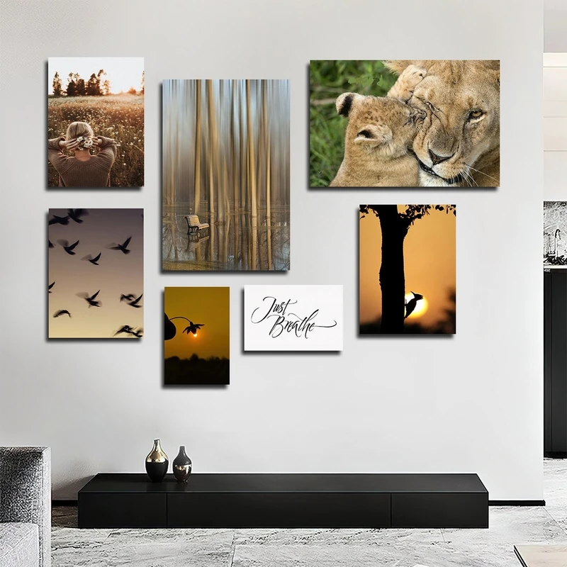 تابلو شاسی بکلیت طرح طبیعت و حیات وحش مدل SH-2363 مجموعه 7 عددی