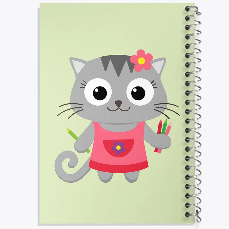 دفتر مشق 100 برگ خندالو طرح گربه نقاش کد N1053