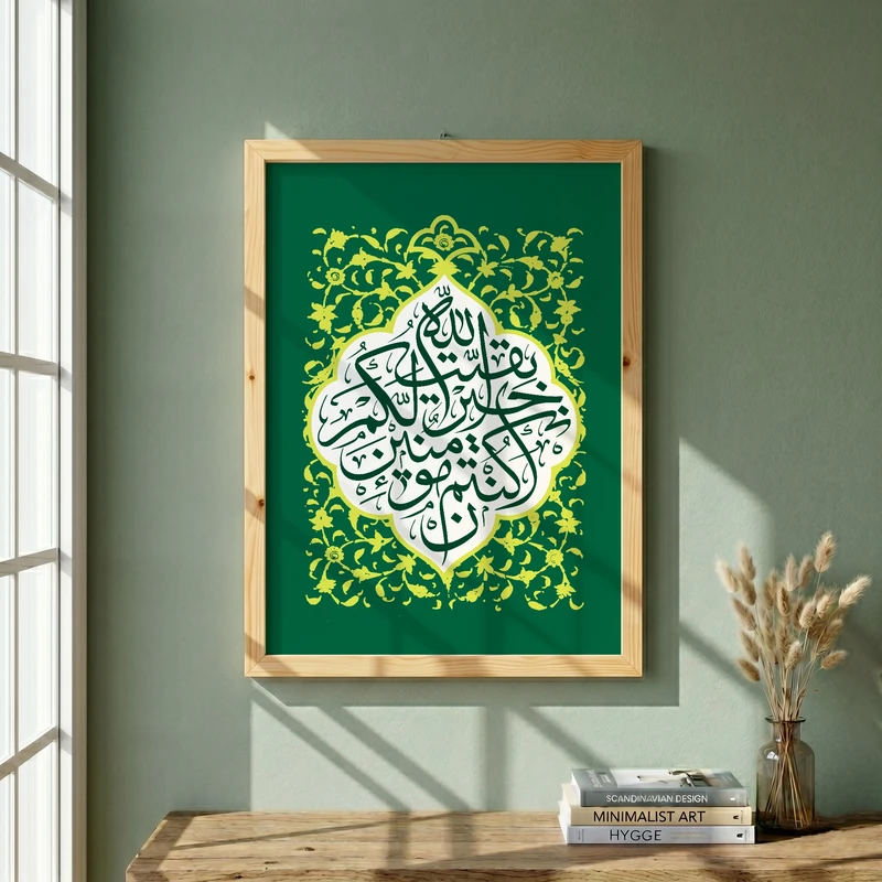 تابلو طرح ولادت امام زمان (عج) مدل G15075 فریم کرم روشن