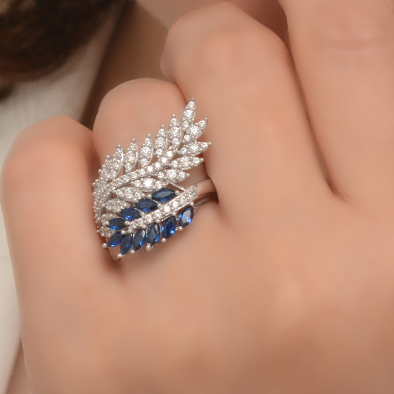 انگشتر طلا 18 عیار زنانه طلای مستجابی مدل برگ کد 58