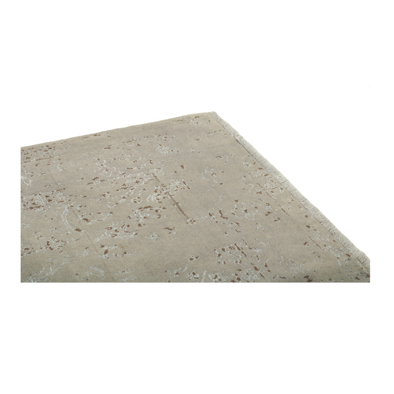 فرش نیمه دستبافت چهار متری طرح گل ابریشم کد 543911