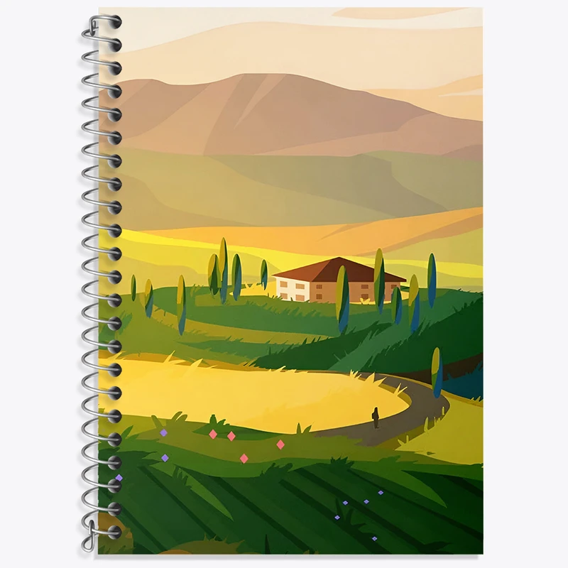 دفتر زبان 50 برگ خندالو مدل سه خط طرح منظره کد N5672