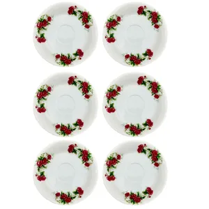 نعلبکی مرجان مدل گل سرخی کد 7200510191 بسته شش عددی