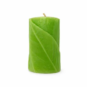 شمع دست ساز بدون بو مدل برگ زمان اتمام ۸ ساعت