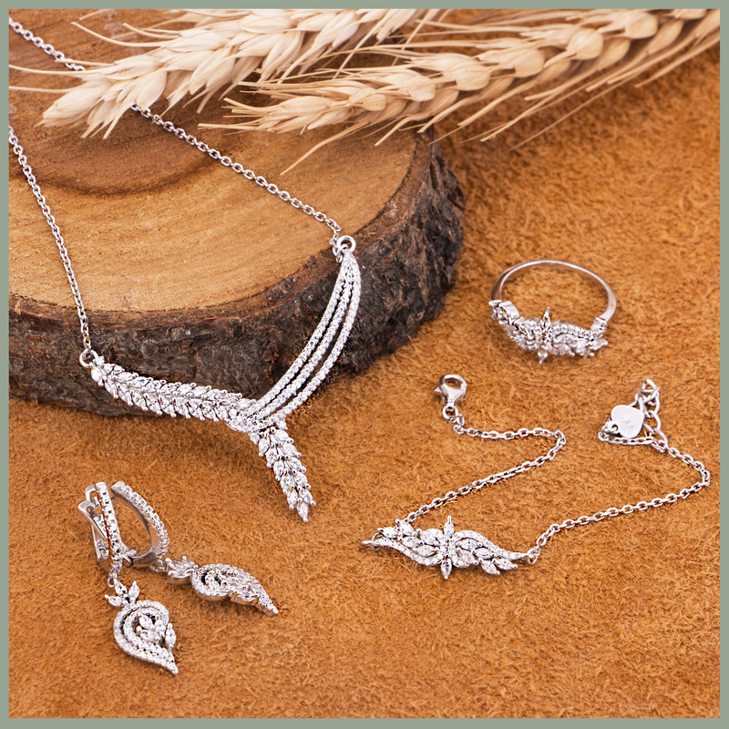 سرویس نقره زنانه جی تی ای مدل جی نایس