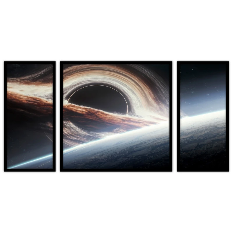 تابلو بکلیت طرح سیاره زحل  فضا و کهکشان مدل B-bu3052 مجموعه 3 عددی
