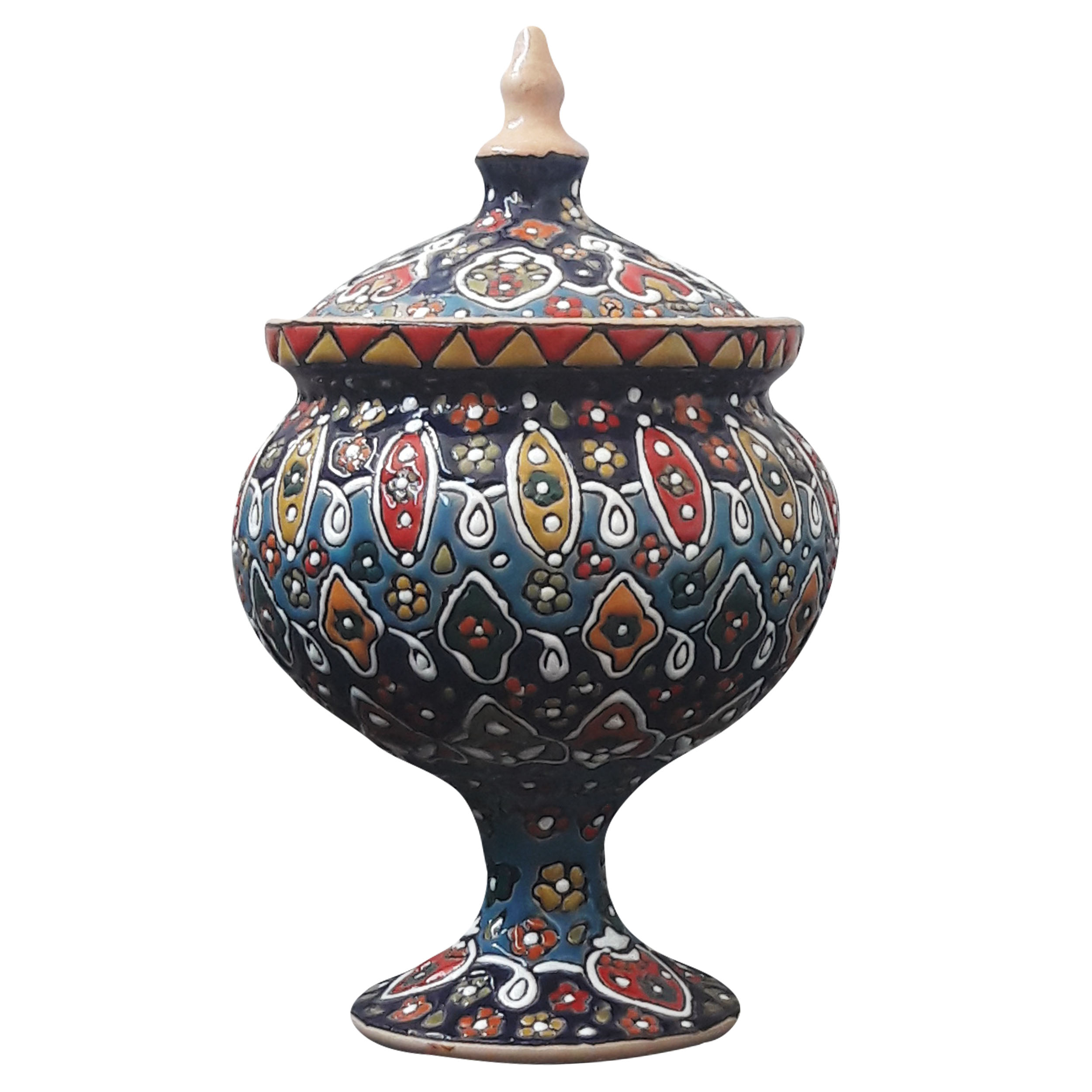 شکلات خوری مینا کاری سفالی کد 0022