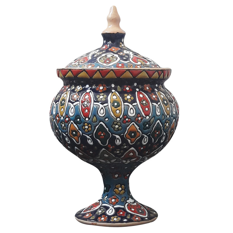 شکلات خوری مینا کاری سفالی کد 0022