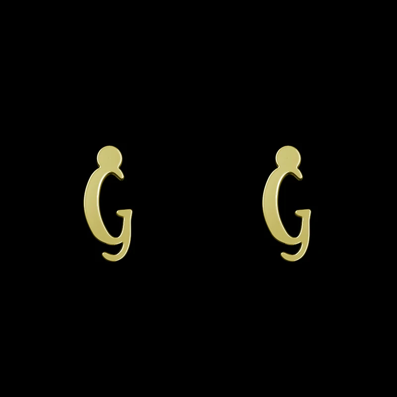 گوشواره طلا 18 عیار زنانه مدوپد مدل حرف G کد GA1-16945