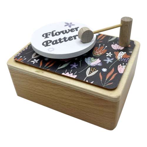 جعبه موزیکال مدل Flower Patterns طرح گرامافون کد B835