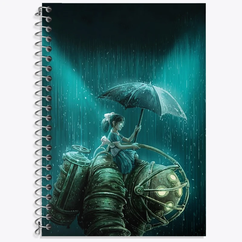 دفتر زبان 50 برگ خندالو مدل سه خط طرح بازی بایوشاک (Bioshock) کد 31364